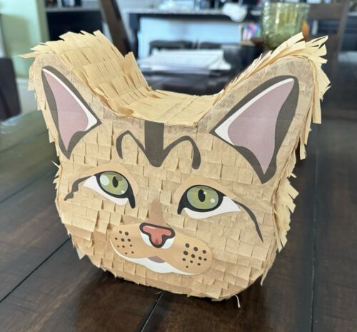 Tabby Kitty Cat, Light Brown | Mini 8” Piñata | Birthday Party Pinata Pet