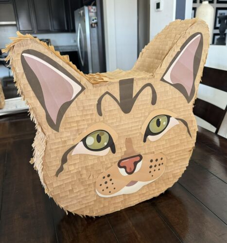 Tabby Kitty Cat, Light Brown | 17” Piñata | Birthday Party Pinata