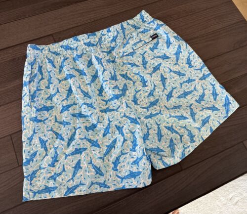 Chubbies Casual Swimming Shorts | Shark Water Hammerhead Blue Trunks | 5.5 Inseam