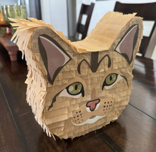 Tabby Kitty Cat, Light Brown | Mini 8” Piñata | Birthday Party Pinata Pet