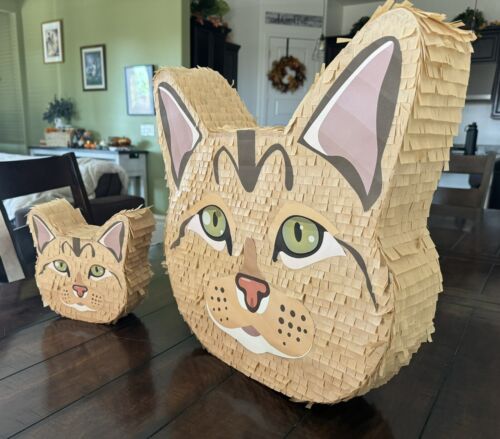 Tabby Kitty Cat  | Small And Regular Size Piñatas | Birthday Party Pinatas