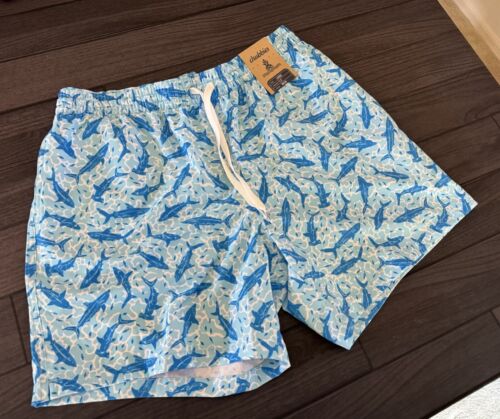 Chubbies Casual Swimming Shorts | Shark Water Hammerhead Blue Trunks | 5.5 Inseam