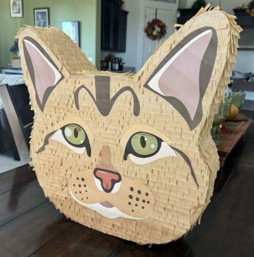 Tabby Kitty Cat, Light Brown | 17” Piñata | Birthday Party Pinata