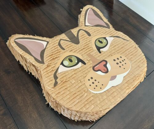 Tabby Kitty Cat, Light Brown | 17” Piñata | Birthday Party Pinata