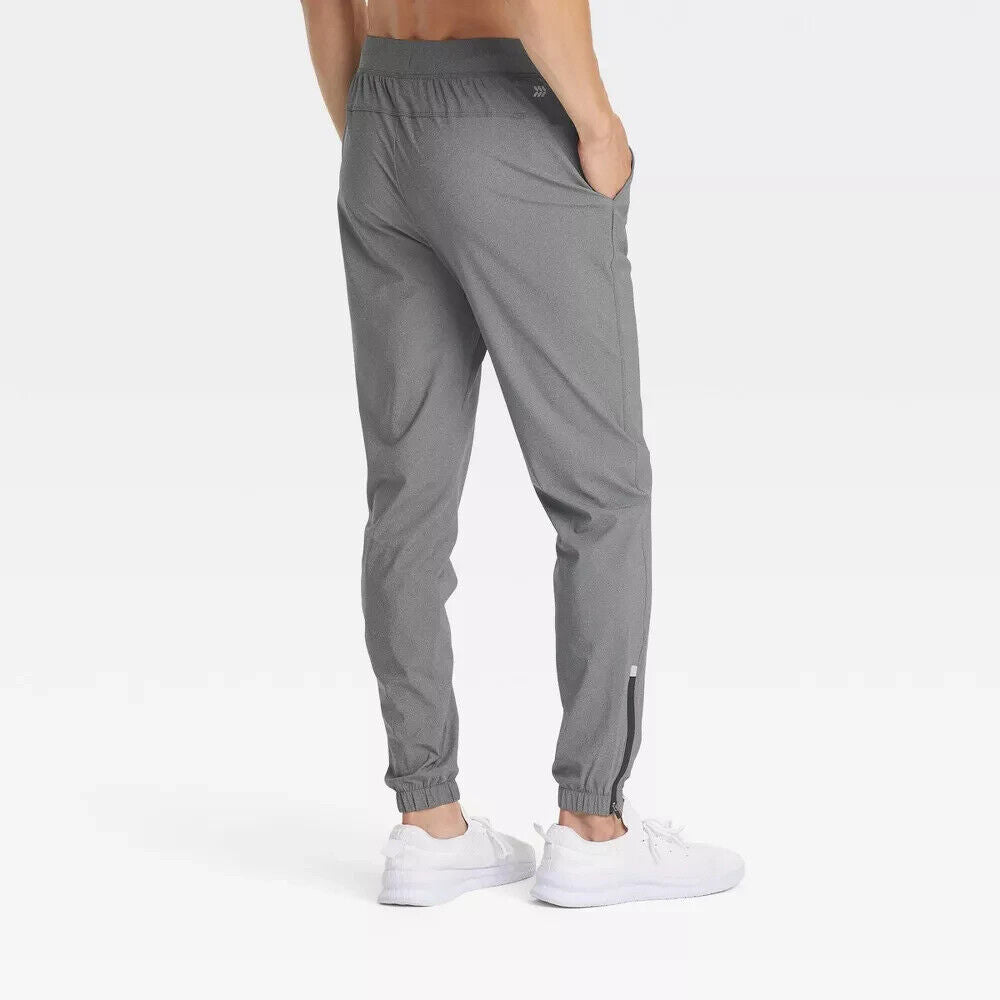 All In Motion Men's Tricot Jogger Running Pants - (HEATHERED GRAY)