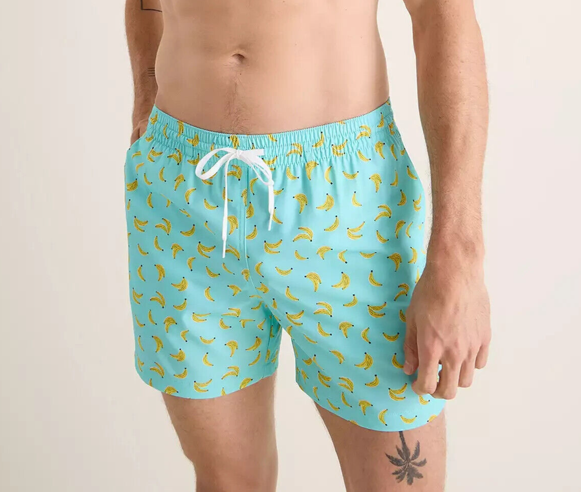 Chubbies Classic Swimming Shorts Mint Green Bananas 5.5 Inseam Swim Trunks