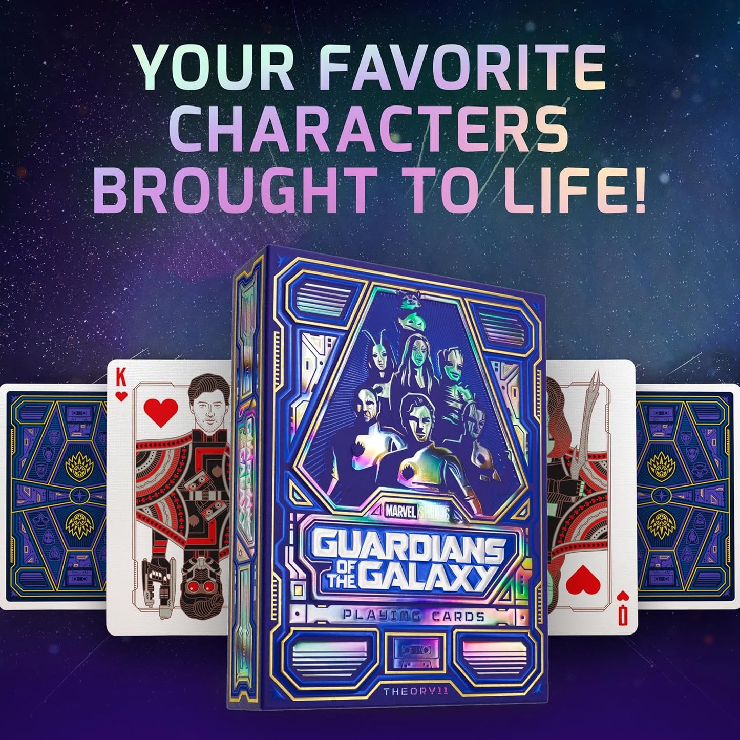 theory11 Guardians of The Galaxy Premium Playing Cards, Poker Size Standard Index, Luxury Playing Cards