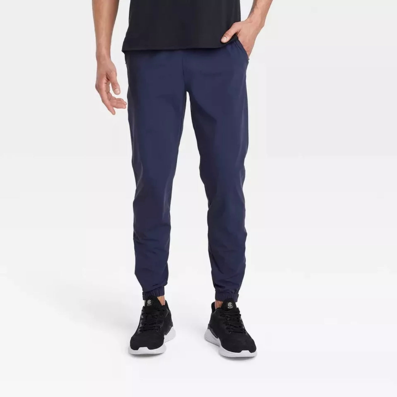 All In Motion Men's Tricot Jogger Running Pants - Color (NAVY BLUE)