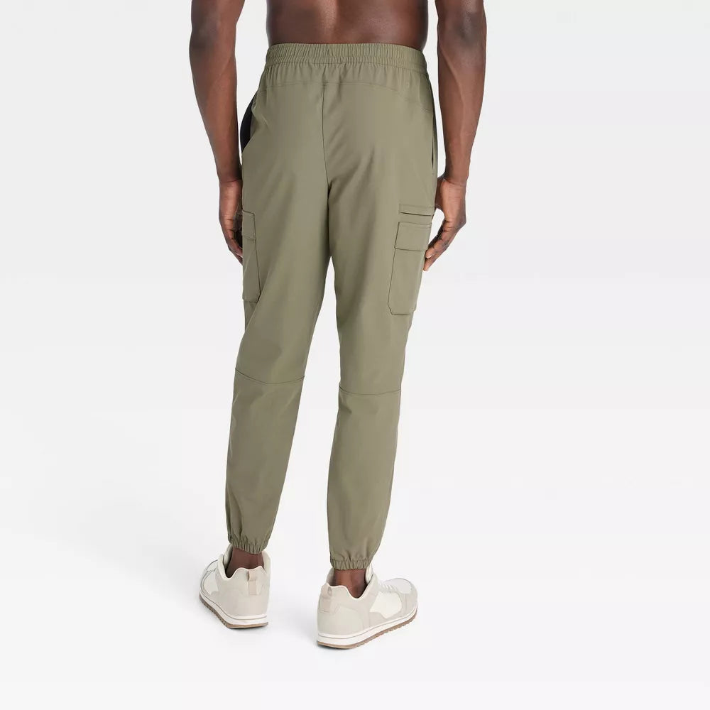 All in Motion Men's Utility Cargo Jogger Pants - Color (Backwoods Gray, Green)