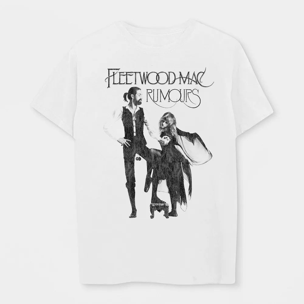 Fleetwood Mac Short Sleeve Graphic T-Shirt White | Official Band Tee