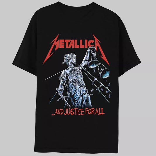 Metallica Justice Short Sleeve Graphic Men's Size T-Shirt Black | Official Band Tee