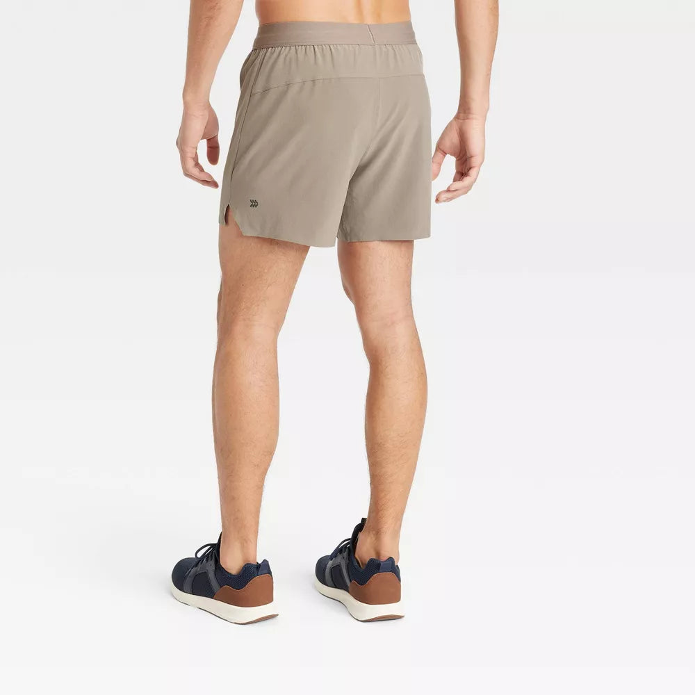 All In Motion Men's Workout 5 Inch Running Shorts | Brown