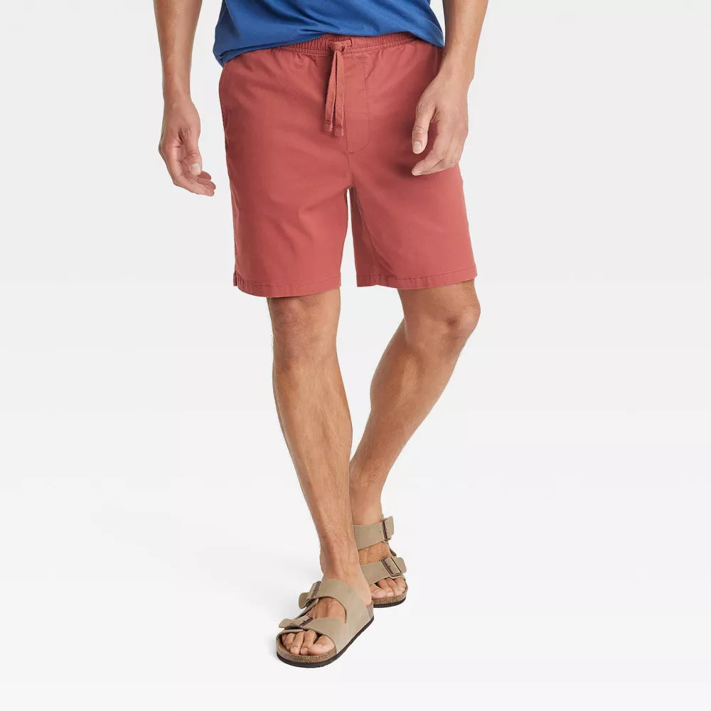 Men's 7" Everyday Pull-On Knit Shorts | Goodfellow & Co, Drama Red