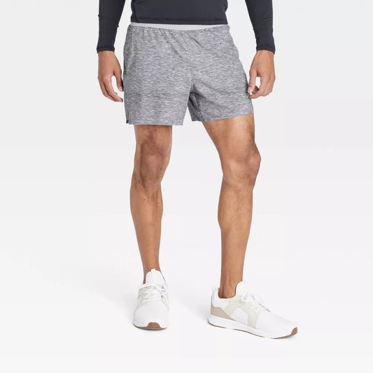 All In Motion Men's Workout 5 Inch Running Shorts | Heathered Gray