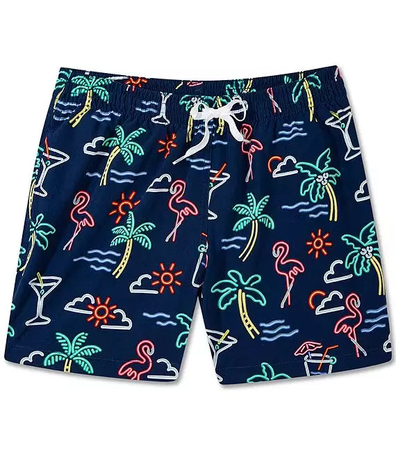 Chubbies Classic Swimming Shorts Neon Lights Flamingo 5.5-inseam Swim Trunks