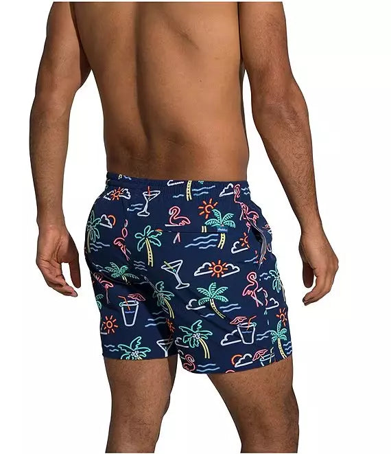 Chubbies Classic Swimming Shorts Neon Lights Flamingo 5.5-inseam Swim Trunks