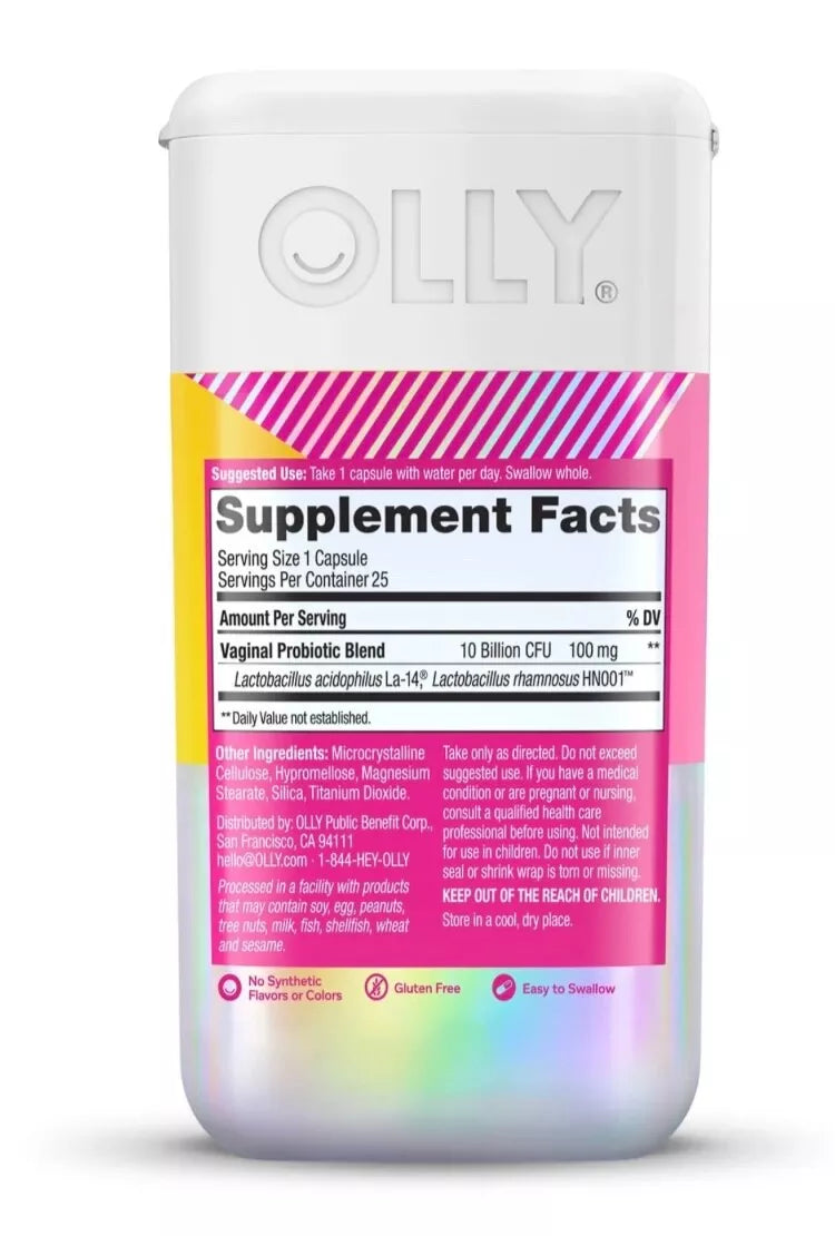 OLLY Happy HOO-HA Supports Vaginal Health & pH Balance Supplement 25 count